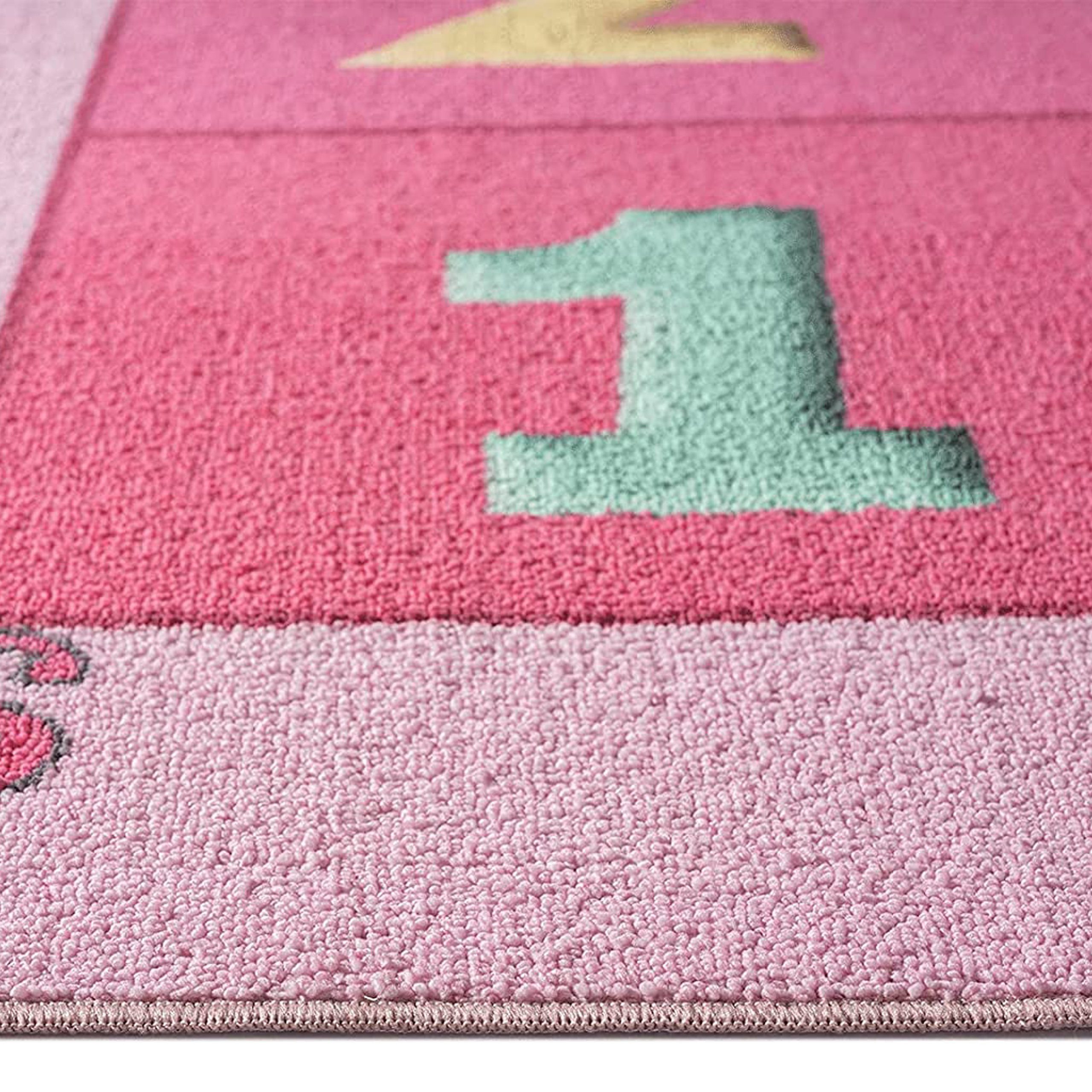 TeppichHome24 Teppich Prinzessinnen Hüpfspielteppich mit Herzen in pink, rechteckig, Höhe: 7 mm – Bild 5 von 5