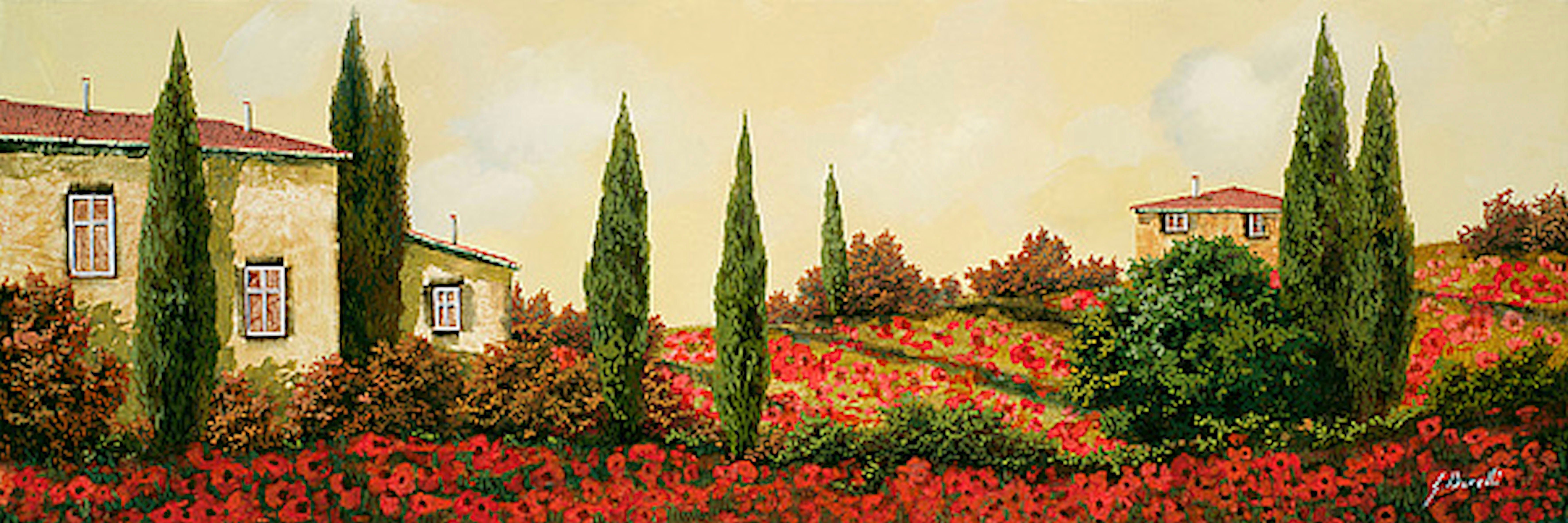 Home affaire Kunstdruck »G. BORELLI / Drei Häuser mit Mohnblumen«, (1 Stück)-Otto