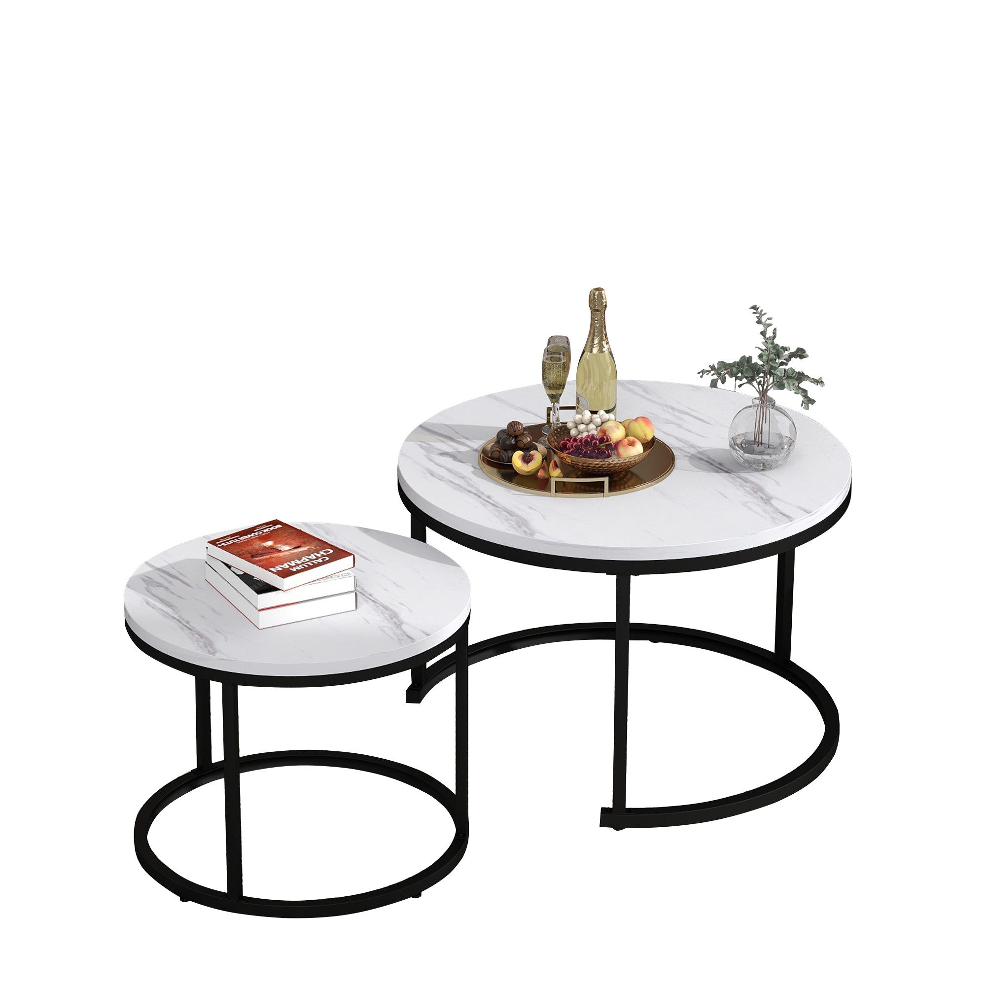 Merax Couchtisch Set rund Satztisch Wohnzimmertisch günstig online kaufen