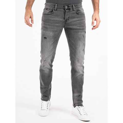 PEAK TIME Slim-fit-Jeans München Herren Jeans mit Stretch-Bund und Destroyed-Optik