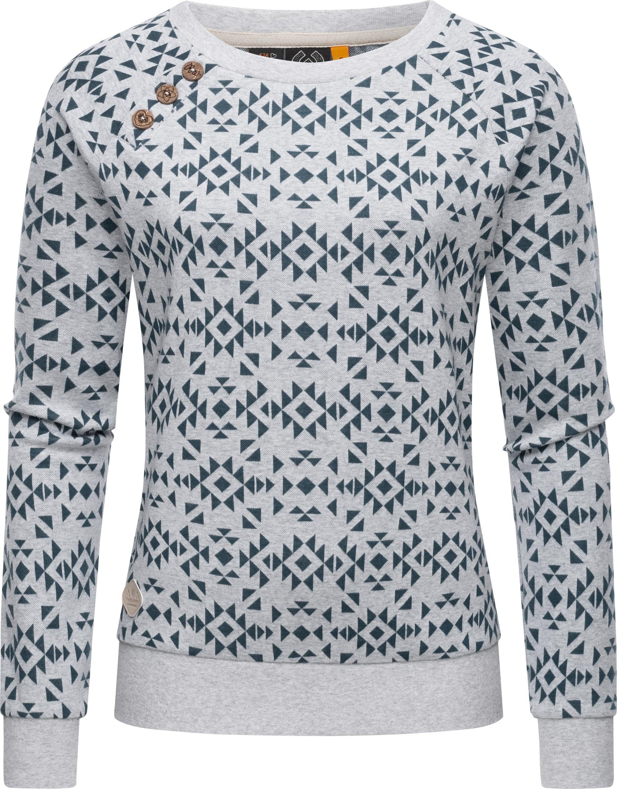 Ragwear Rundhalspullover Darria Aztec Leichter Damen Pullover mit coolem  Print-Muster, Super einfach kombinierbar und perfekt für einen Tag Zuhause