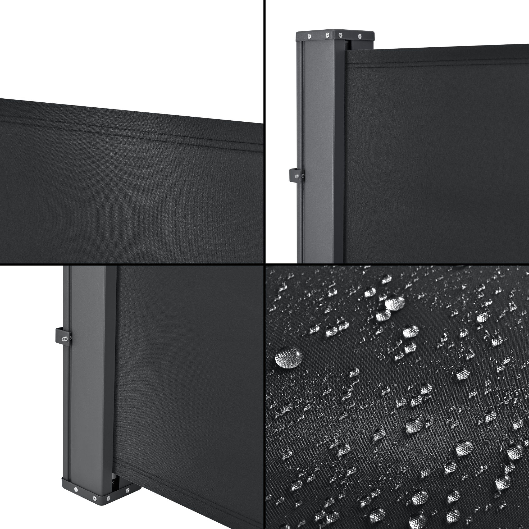 pro.tec Seitenmarkise »Arrentela« Sichtschutz 300 x 180 cm Schwarz – Bild 5 von 5