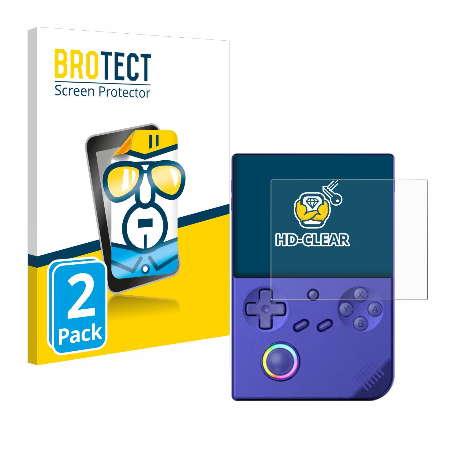 BROTECT Displayschutzfolie Schutzfolie für Anbernic RG40XXV, 2 Stück, Displayschutz Schutz Folie Klar Transparent