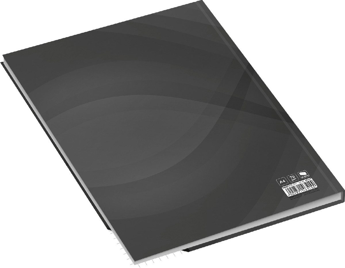 RNK Verlag Notizbuch Notizbuch A4 notes carbon black kariert 96 Blatt