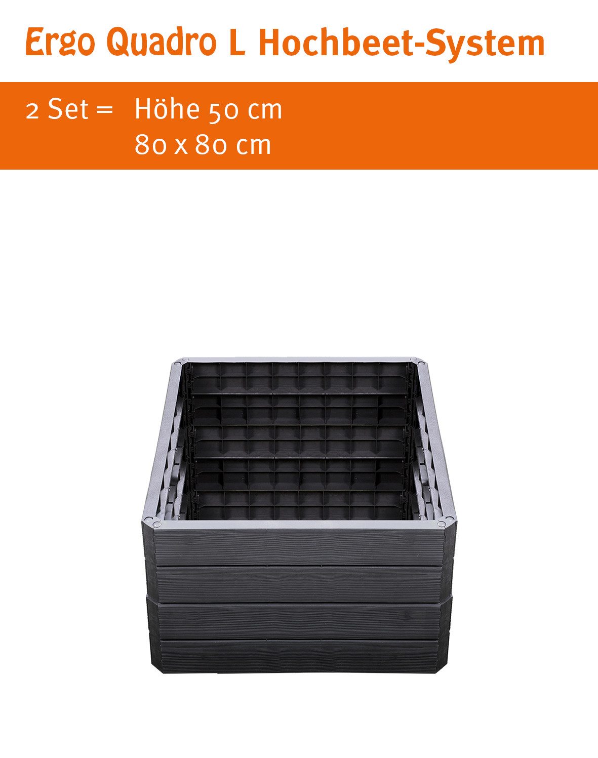 GARANTIA Hochbeet ERGO QUADRO L Hochbeet-System Wood 4 Paneele inkl. Verbinder