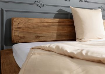 Massivmoebel24 Massivholzbett BUENO (140x200 Sheesham / Palisander, Bett aus Massivholz im modernen Design mit abgerundeten Kanten)
