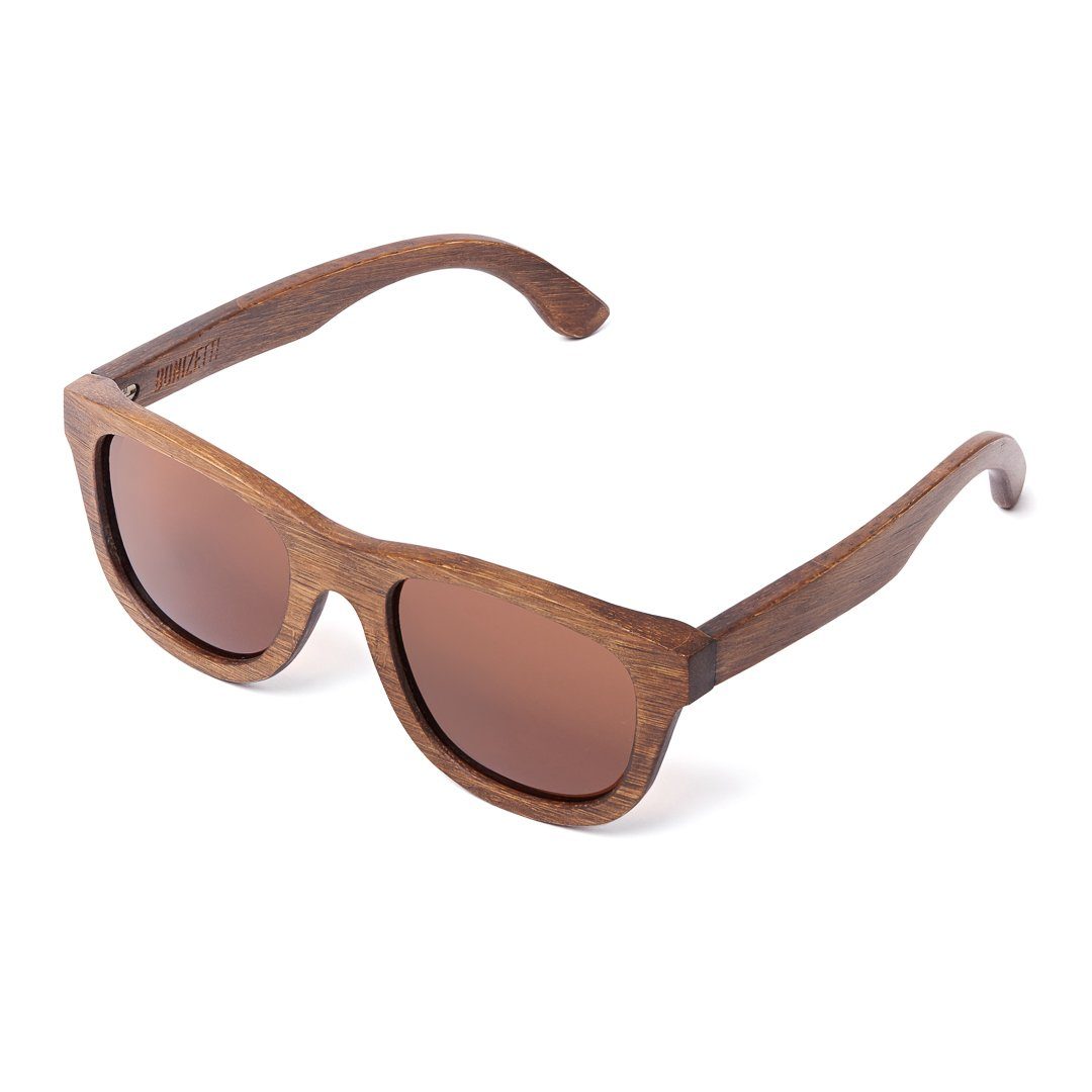 Bonizetti Sonnenbrille Herren Sonnenbrille Bambus (140 mm, hellbraun, braun, 1-St) Männer Sunglasses, Sommer Accessoires, Naturmaterialien
