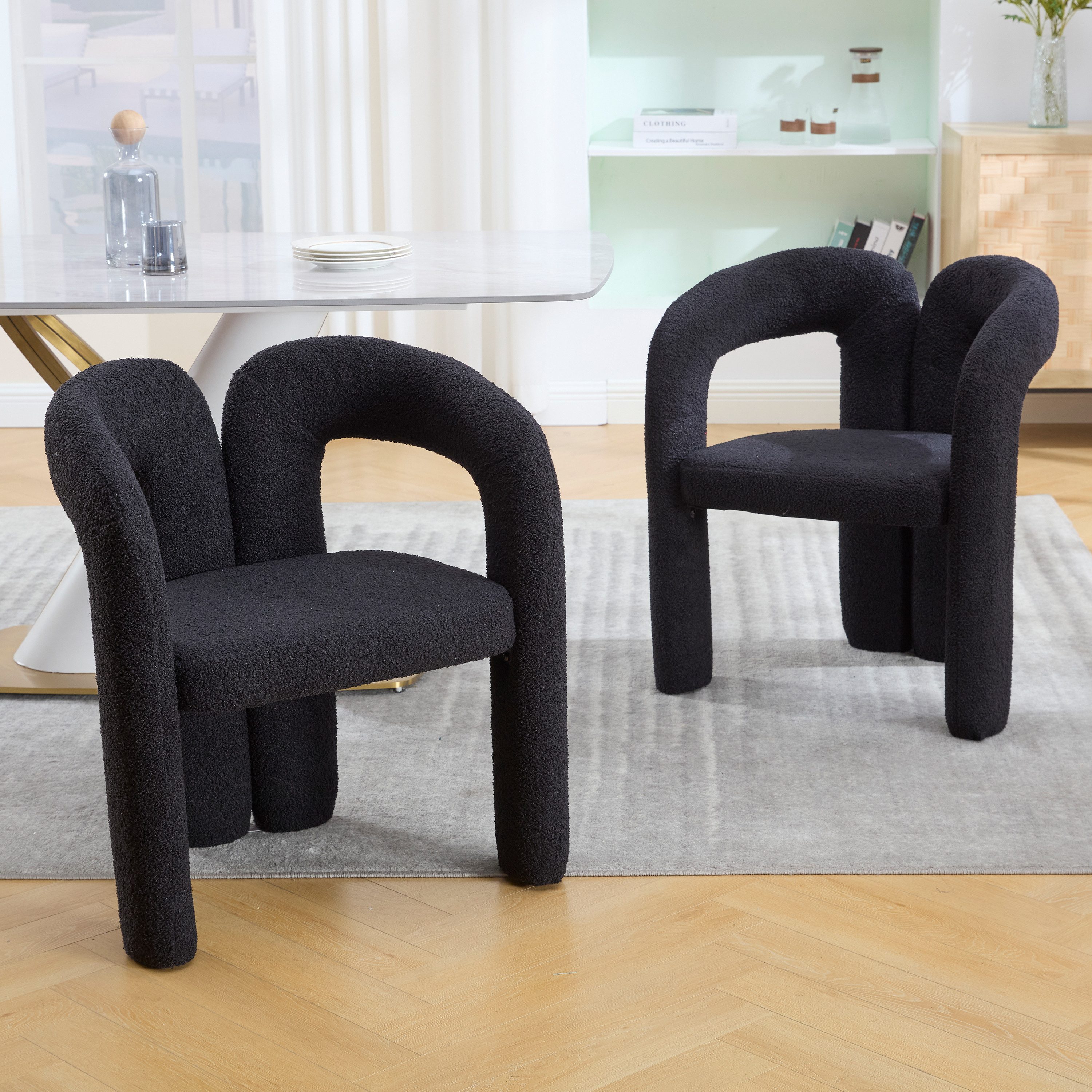 STILVORA Esszimmerstuhl Sessel mit Teddy-Flor&Rückenunterstützung,Esszimmer günstig online kaufen