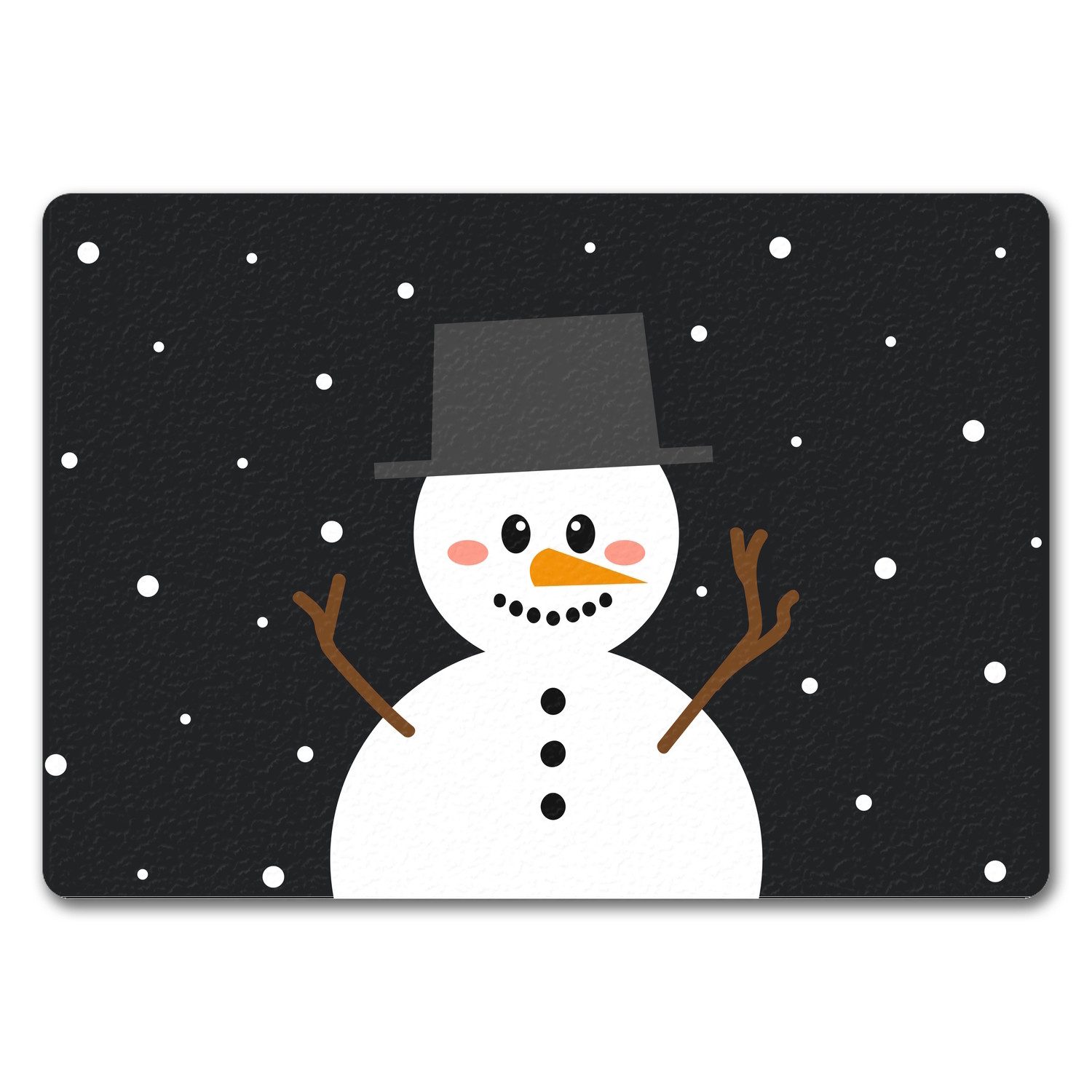 speecheese Fußmatte Schneemann im Schnee Fußmatte ohne Rand Fußabtreter
