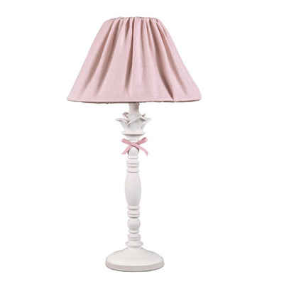 Grafelstein Tischleuchte »Tischlampe LITTLE ROSE rosa weiß Vintage Landhaus geraffter Lampenschirm E27«