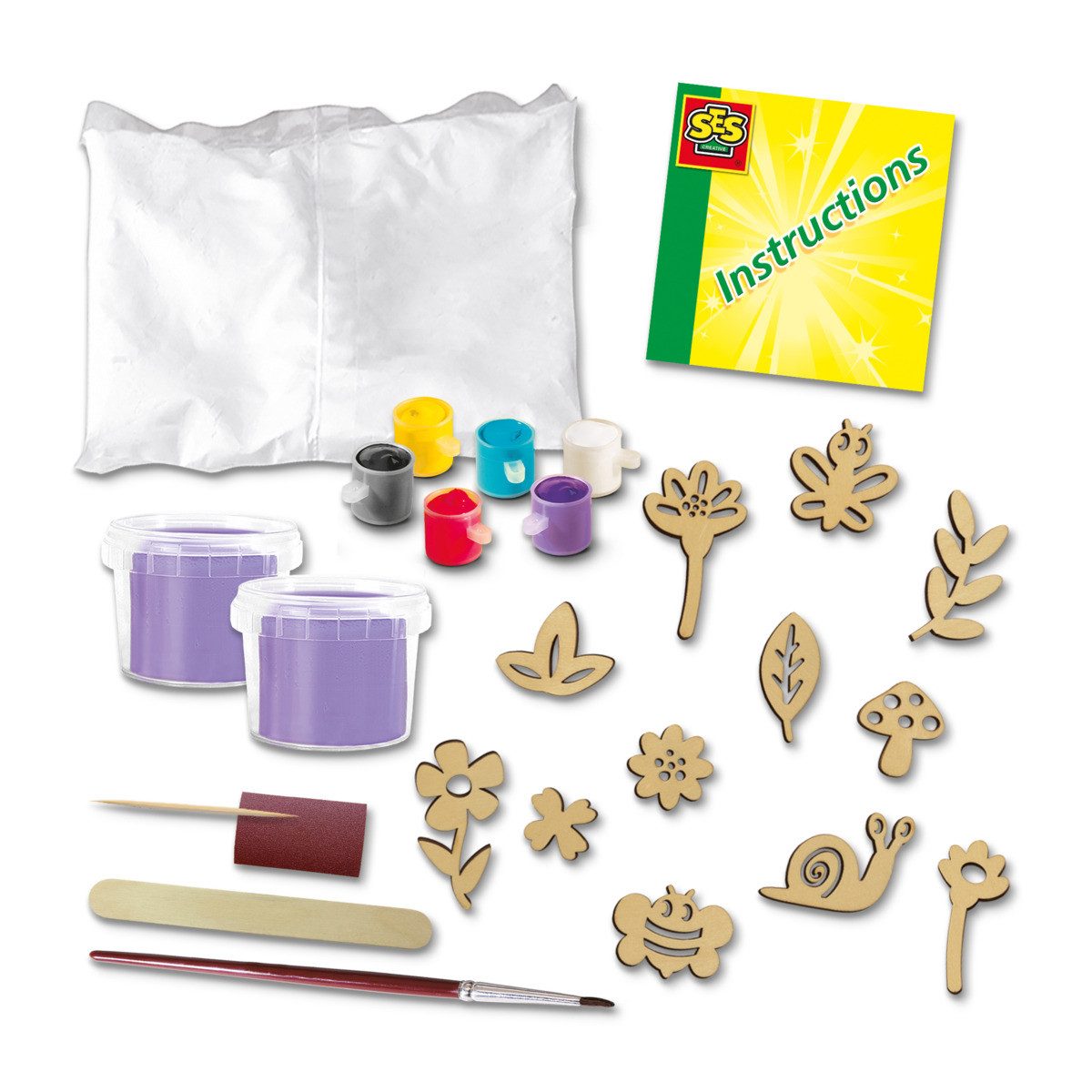SES Creative Malvorlage SES CREATIVE Gips- und Malset Pflanzen Relief