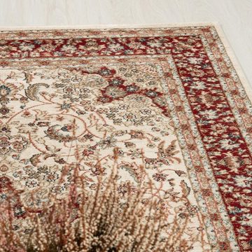 Orientteppich Oriente Teppich - Traditioneller Teppich Orient Rot Creme, Mazovia, 60 x 100 cm, Geeignet für Fußbodenheizung, Pflegeleicht, Wohnzimmerteppich