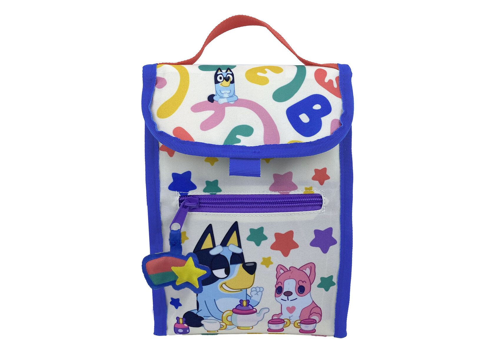 Bluey Kühltasche Snacktasche Kinder 24 × 17 cm isoliert mit Tragegriff und Fronttasche