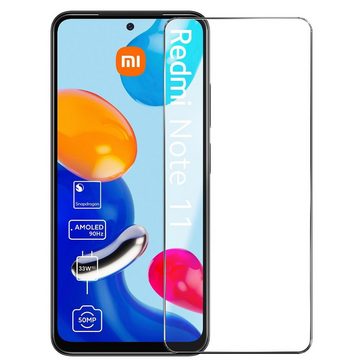 CoolGadget Handyhülle Schwarz als 2in1 Schutz Cover Set für das Xiaomi Redmi Note 11 / 11s 6,43 Zoll, 2x Glas Display Schutz Folie + 1x Case Hülle für Redmi Note 11 11s