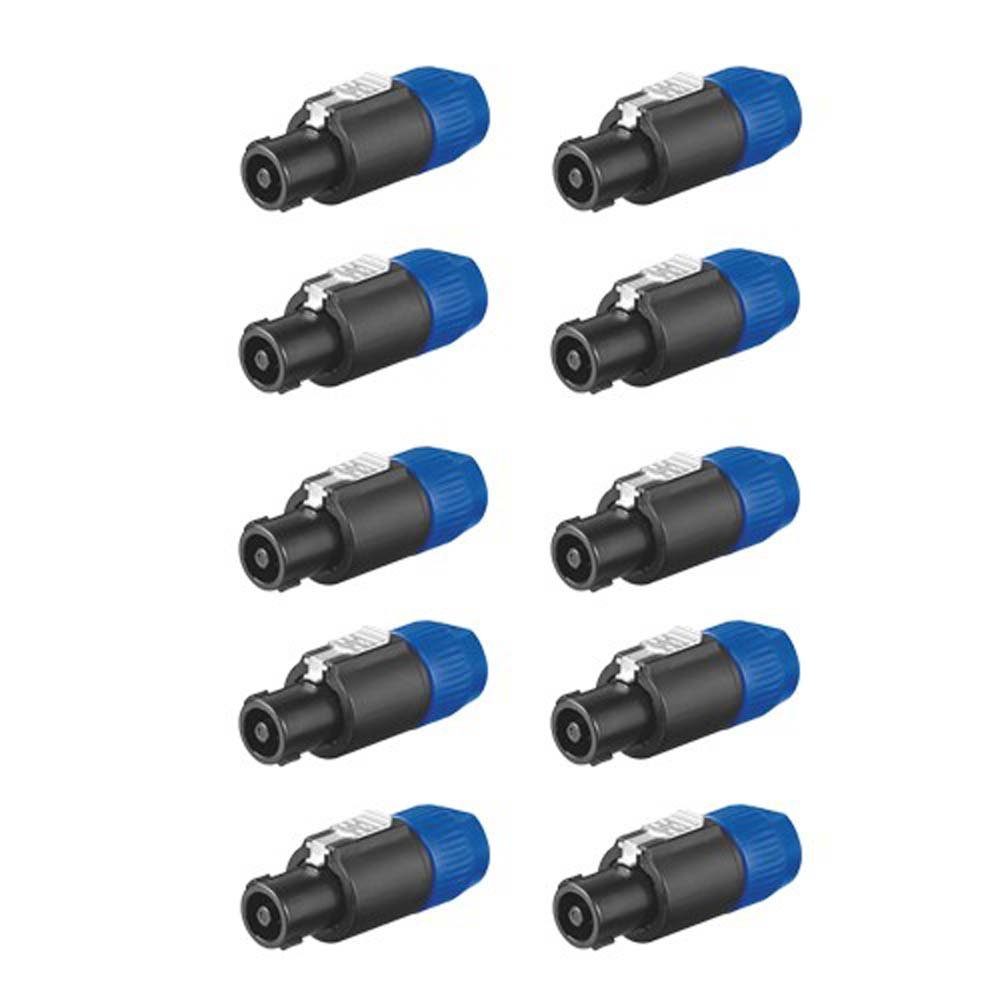 WENTRONIC Adapter, 10er Set PA-Lautsprecherstecker Speaker Kabelstecker Boxen 4-polig