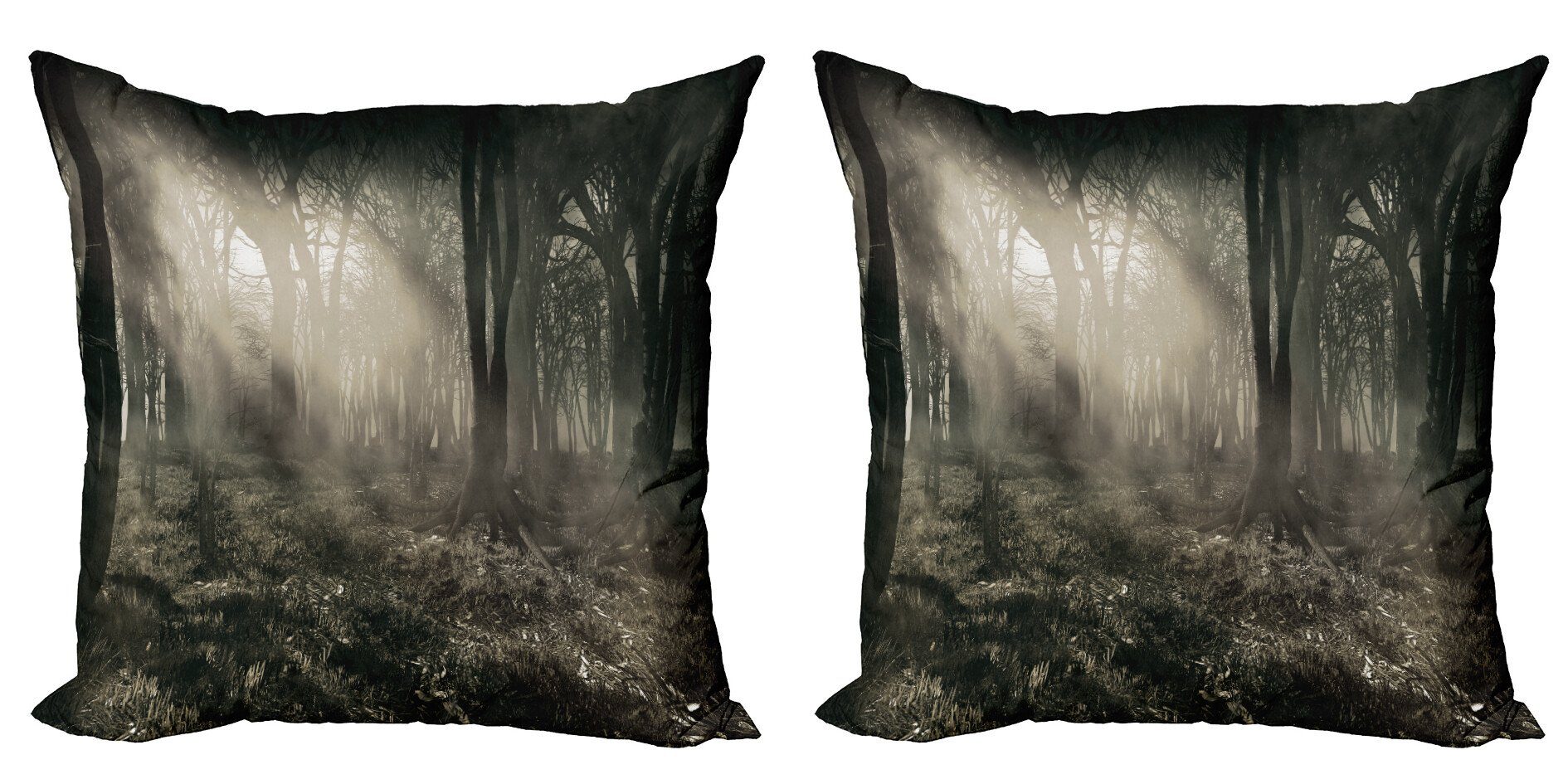 Braun Doppelseitiger Forest (2 Dark Stück), Nostalgische Abakuhaus Accent Digitaldruck, Modern Kissenbezüge