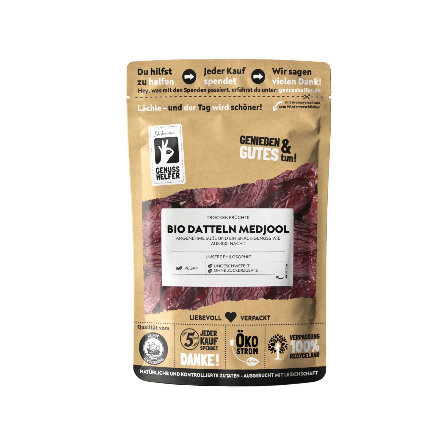 Bremer Gewürzhandel Trockenfrüchte Bio Datteln Medjool, 250 g