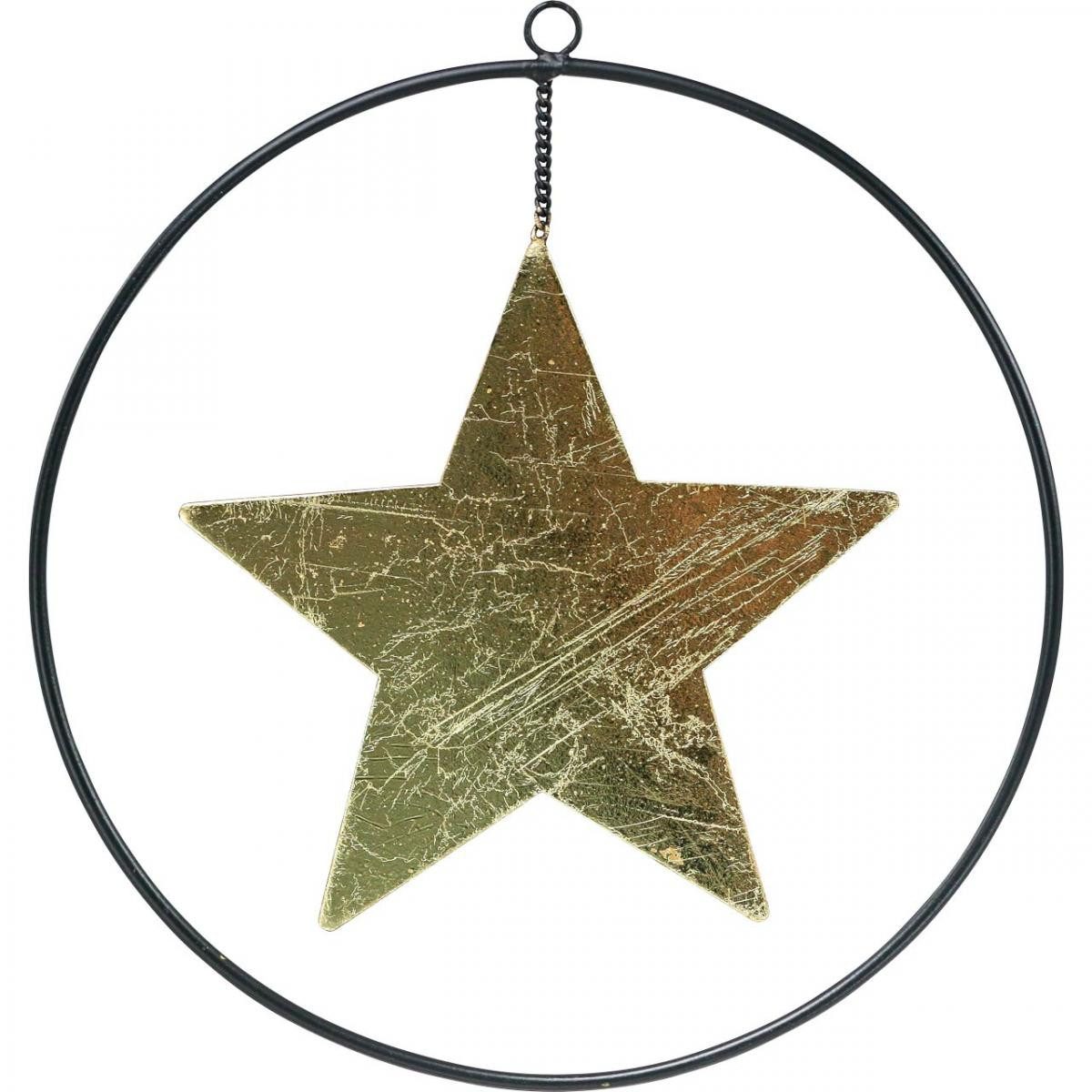 Christbaumschmuck 3er Set Weihnachtsstern Anhänger in Gold und Schwarz – Stern Deko