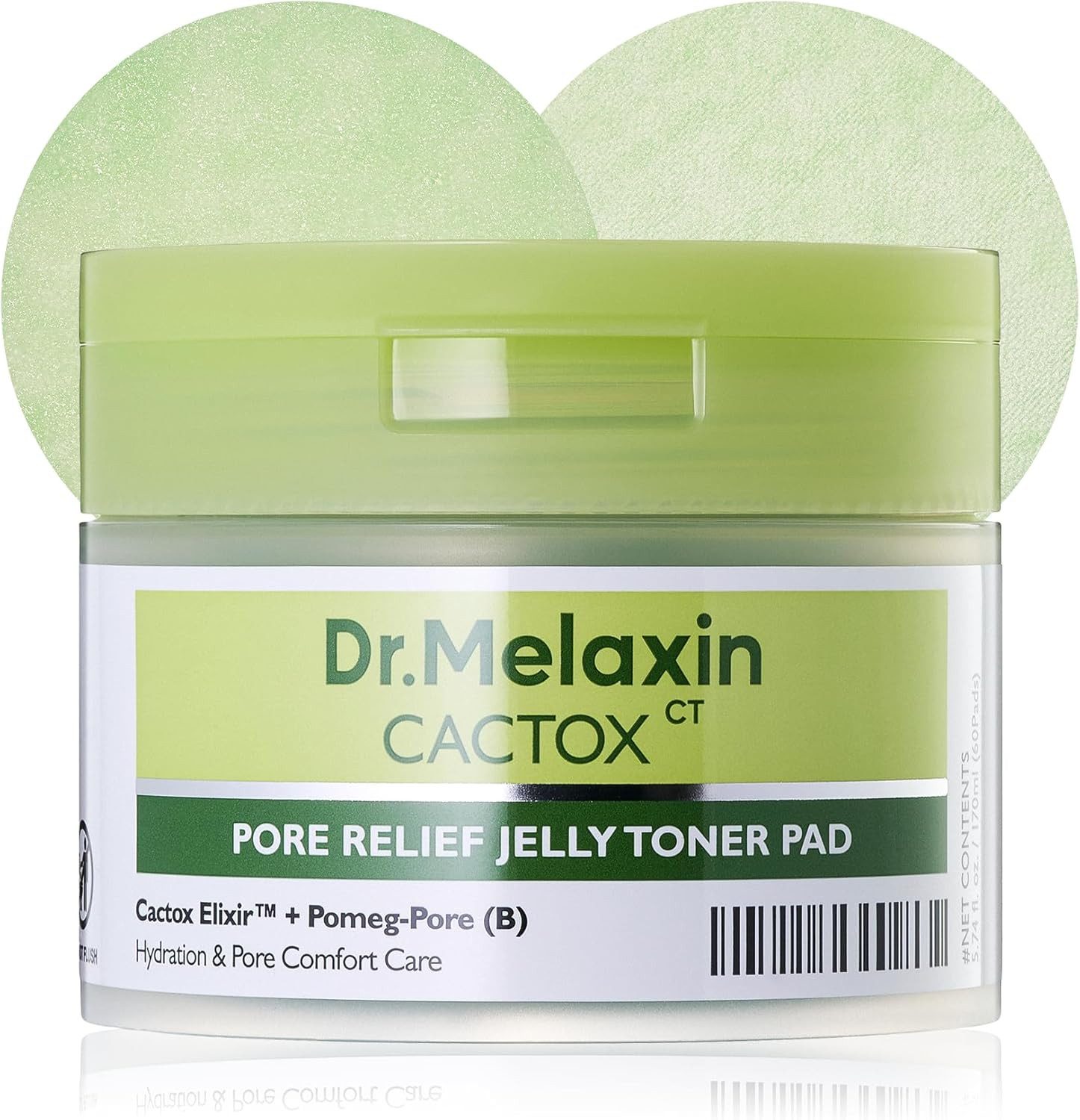 Dr.Melaxin Toner Cactox Pore Relief Jelly Toner Pad 170 ml – K-Beauty Toner-Pads mit Kaktus-Extrakt, Niacinamide, Hyaluron, Tannic Acid – Doppelseitige, Cooling-Jelly-Pads mit Kaktus, Niacinamid und Multi-Hyaluron