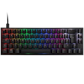 Ducky ONE 2 SF Gaming-Tastatur (MX-Red, mechanisch, PBT, RGB-LED, DE Layout, QWERTZ, TKL-Mini, Schwarz/Weiß)