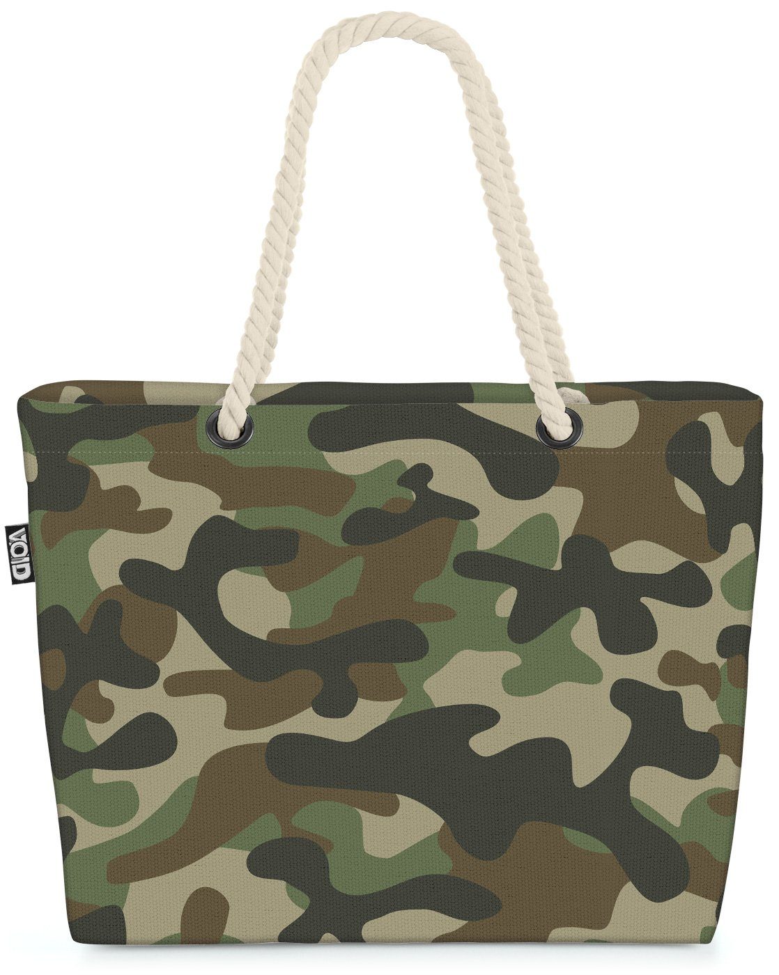 VOID Strandtasche (1-tlg), Tarn-Muster Grün Beach Bag Tarn-Kleidung Tarn-Farben Militär Muster Grün