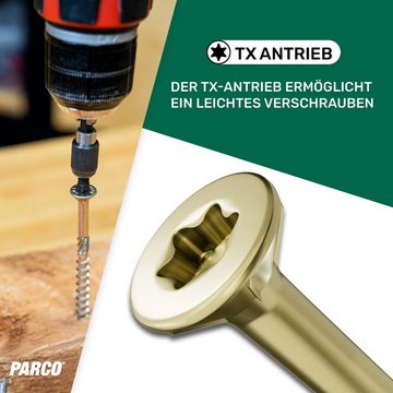 PARCO Holzbauschraube Holzbauschrauben gelb-verzinkt mit ETA-Zulassung, (50 St)