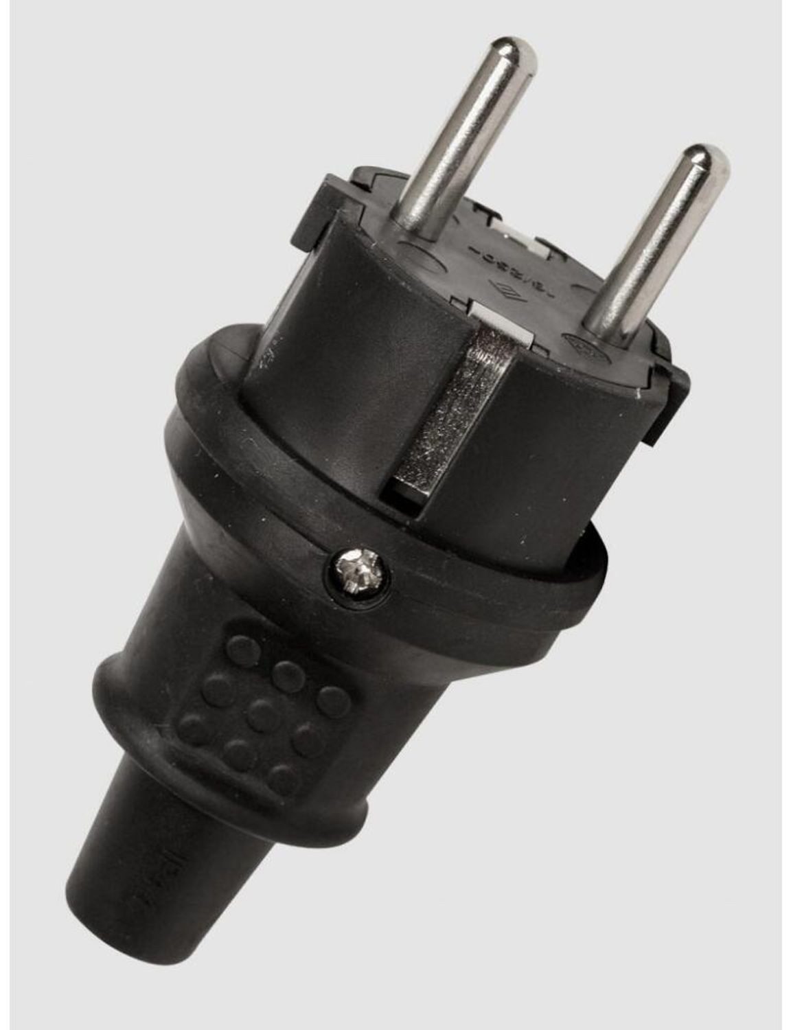 HEITECH Schuko-Stecker 10x HEITECH Schutzkontakt Штекер адаптера Schwarz IP20 Gummi Schuko