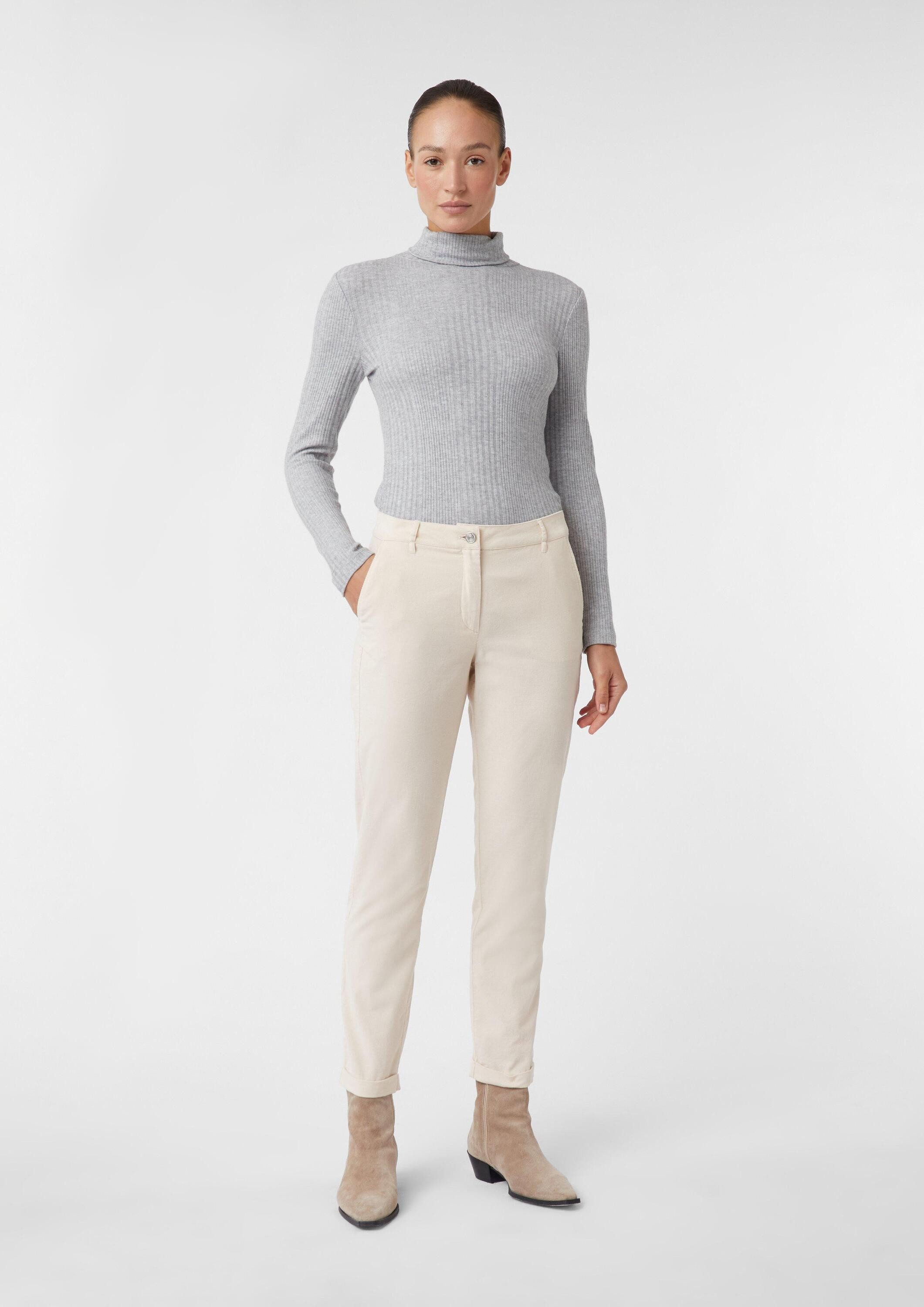 comma Chinos Hose Leichte Cord-Chino mit Umschlag am Saum günstig online kaufen