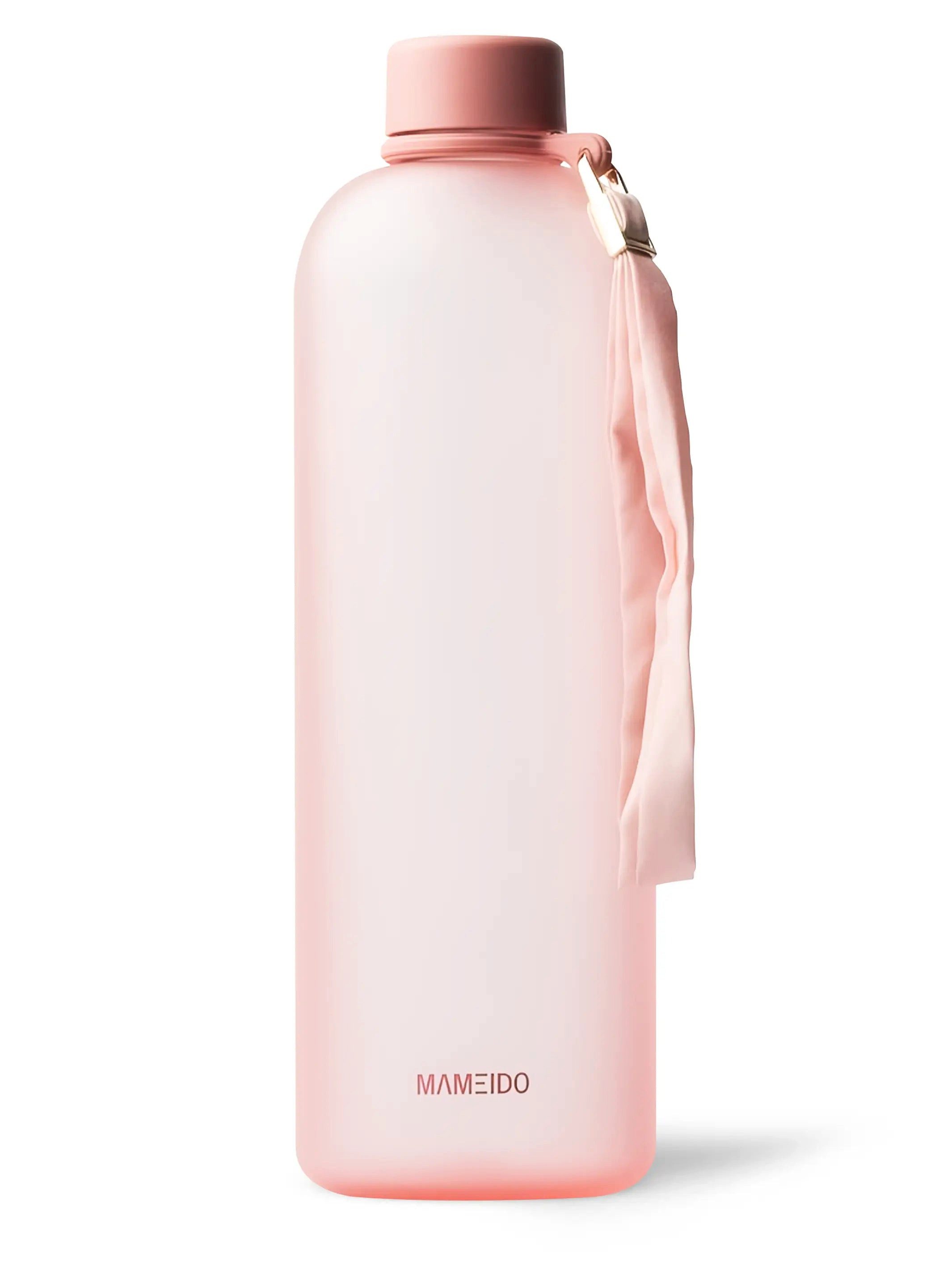 MAMEIDO Trinkflasche, auslaufsicher mit Zeitmarkierung und Handschlaufe in 1000 ml & 1500 ml