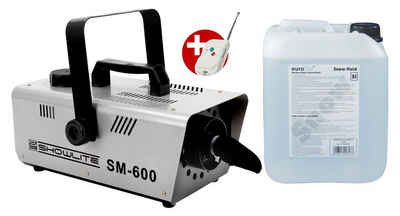 Showlite Discolicht SM-600 Schneemaschine 600W inkl. 5 l Schneefluid, Ideal zur Festinstallation für Bühnen, Discos oder Bars