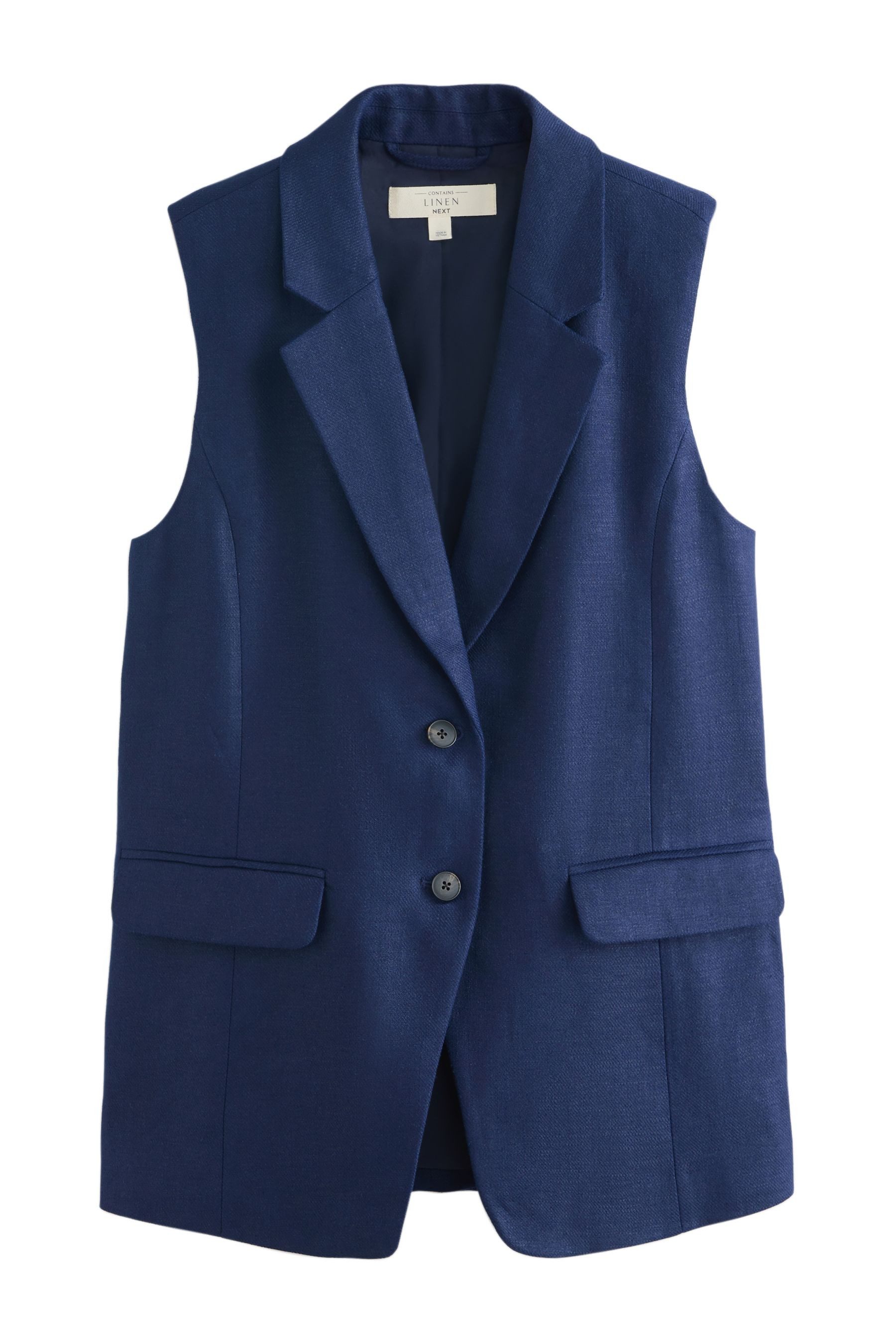 Next Anzugweste Langer, ärmelloser Blazer, Kurzgröße (1-tlg)