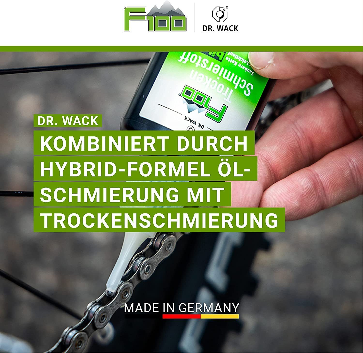 DR WACK Fahrrad-Montageständer Dr.Wack Schmierstoff MTB Fahrrad Ebike Pflege Road F100 Trocken 50ml