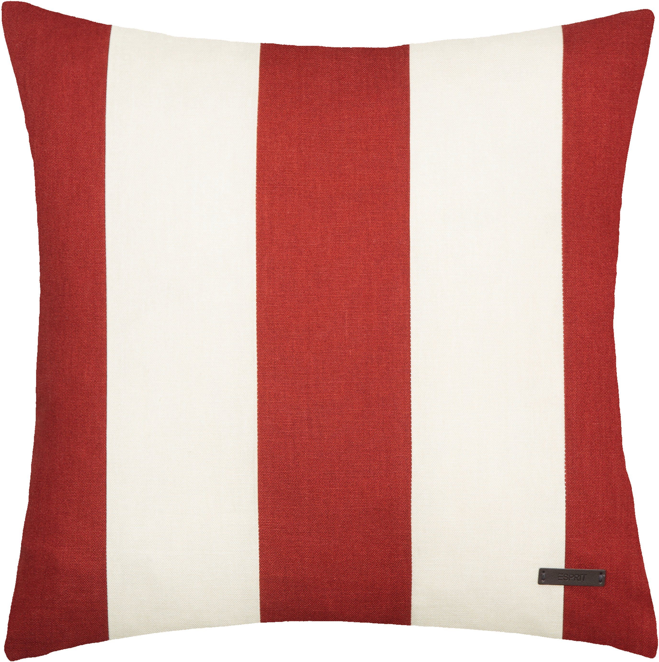 Esprit Dekokissen Neo Stripe, mit Streifen, Kissenhülle ohne Füllung, 1 Stück rot/rostrot