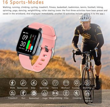 MicLee Smartwatch (1,3 Zoll, Andriod iOS), Fitness Tracker Fitnessuhr Armband Zifferblatt Sportuhr Wasserdicht