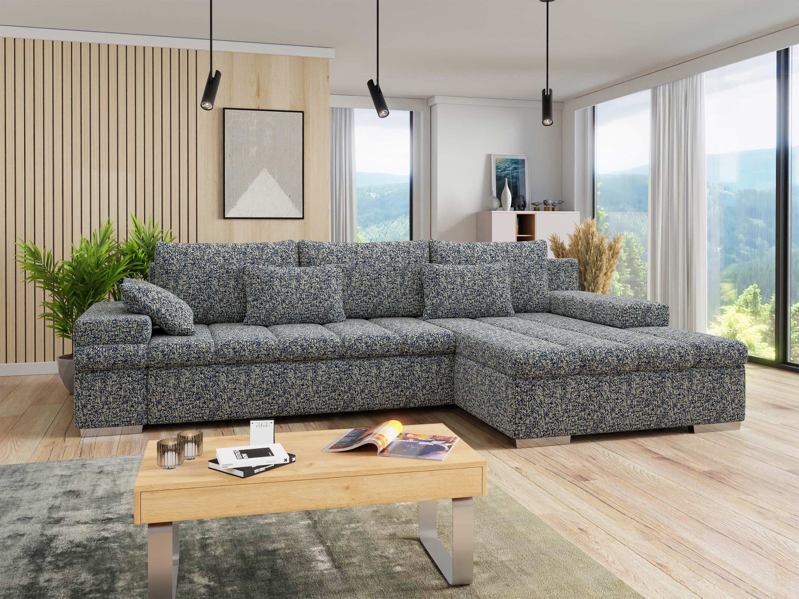 MIRJAN24 Ecksofa Bangkok Premium, mit Bettkasten und Schlaffunktion, Moderne L-Form, Kissen-Set