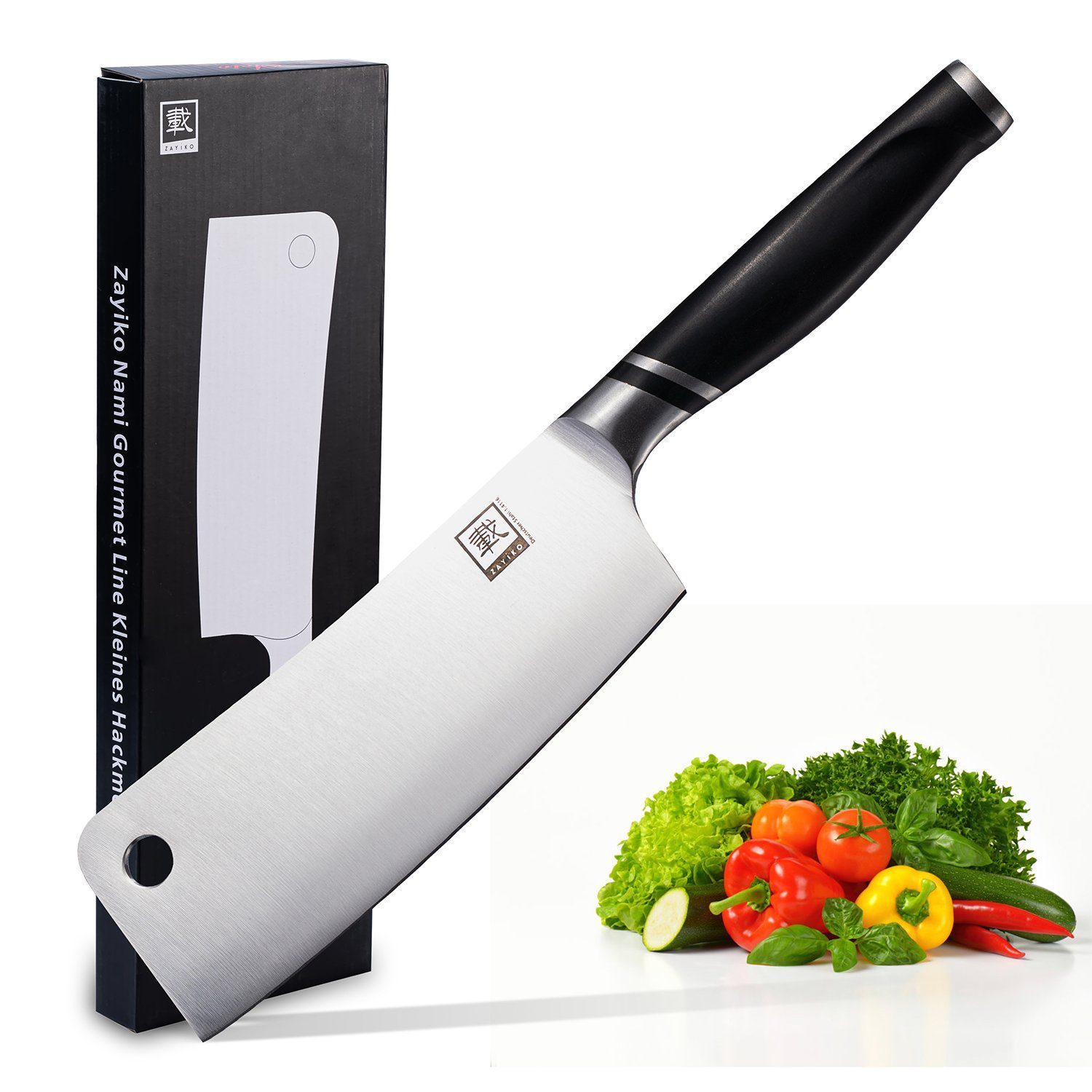 ZAYIKO Kochmesser NAMI kleines Hackmesser 17,50 cm Klinge I Edelstahl mit ABS Griff