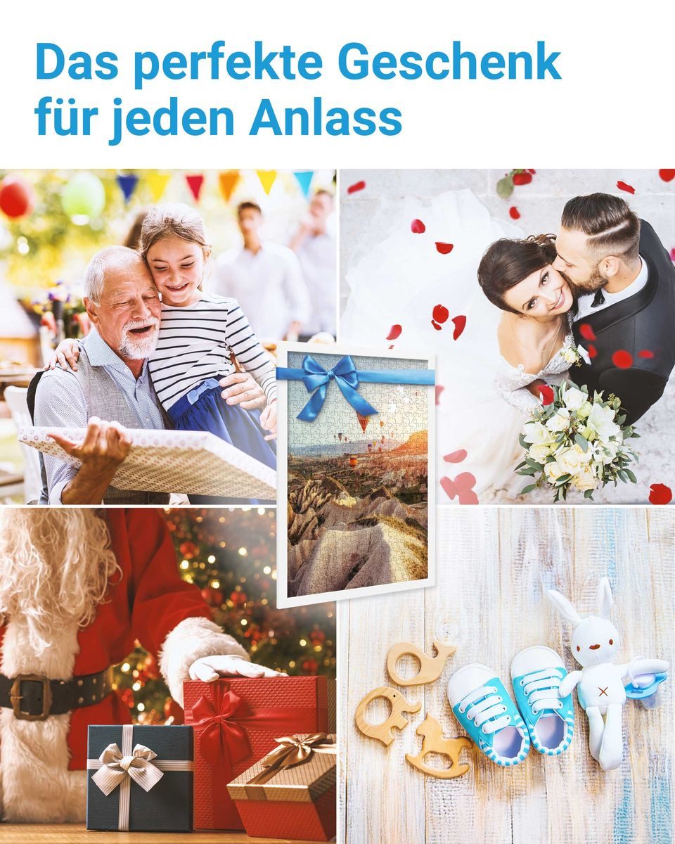 PHOTOLINI Bilderrahmen für Puzzle, Puzzlerahmen mit Acrylglas zum Aufhängen, für 1 Bilder (1 Einzelrahmen), 100-500 Teile im Endformat 36x49 cm – Bild 5 von 5