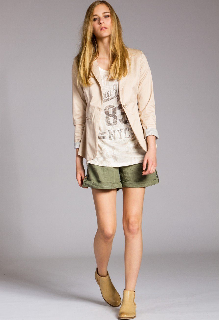 Caspar Shorts BST002 Damen Leinen Shorts günstig online kaufen