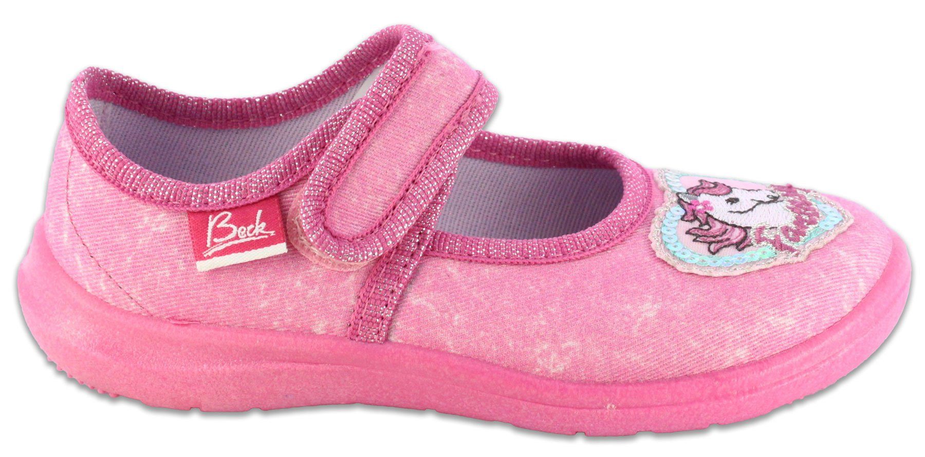 Beck Hausschuh Fantasy World Hausschuh (atmungsaktive Materialien, für Kindergarten, Schule, Zuhause) schmale Passform