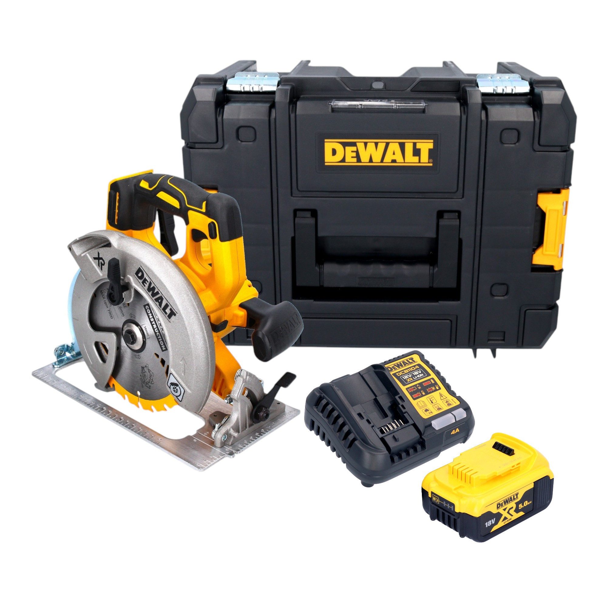 DeWalt Akku-Handkreissäge DCS 570 P1T 18 V 184 mm Brushless + 1x Akku 5,0 Ah + Ladegerät + TSTAK