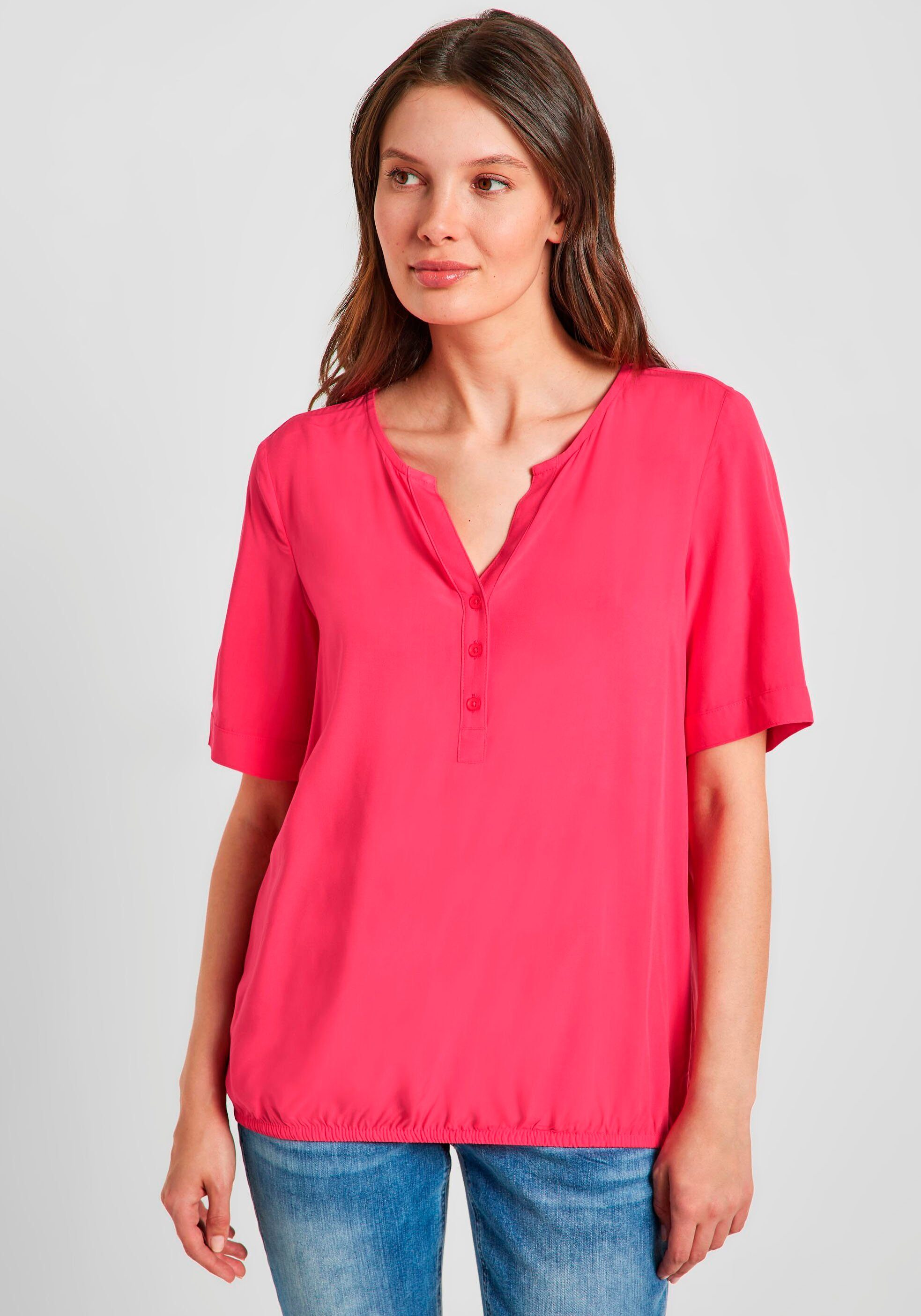 pink Cecil mit Serafinoausschnitt Shirtbluse