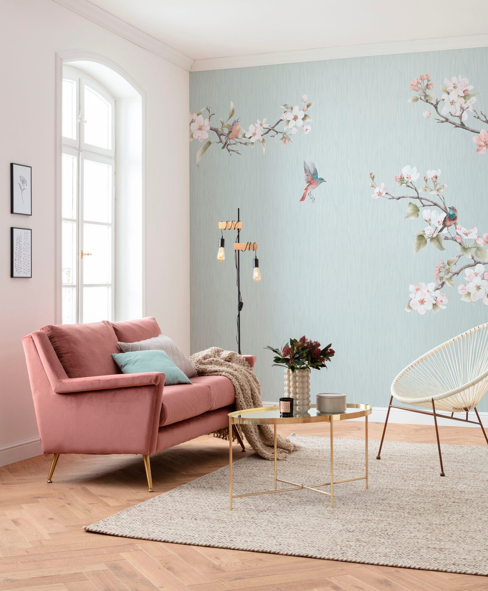 Komar Fototapete Digitaldruck Vlies - Apple Blossom - Größe 300 x 250 cm, glatt, bedruckt, (Packung, 1 St), Wohnzimmer, Schlafzimmer