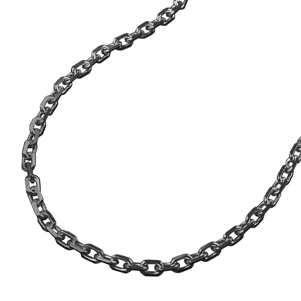 geschwärzt Silber Halskette Silberkette 60 mm rhodiniert cm, Herren für und Silberschmuck Ankerkette 2 Damen 925 unbespielt