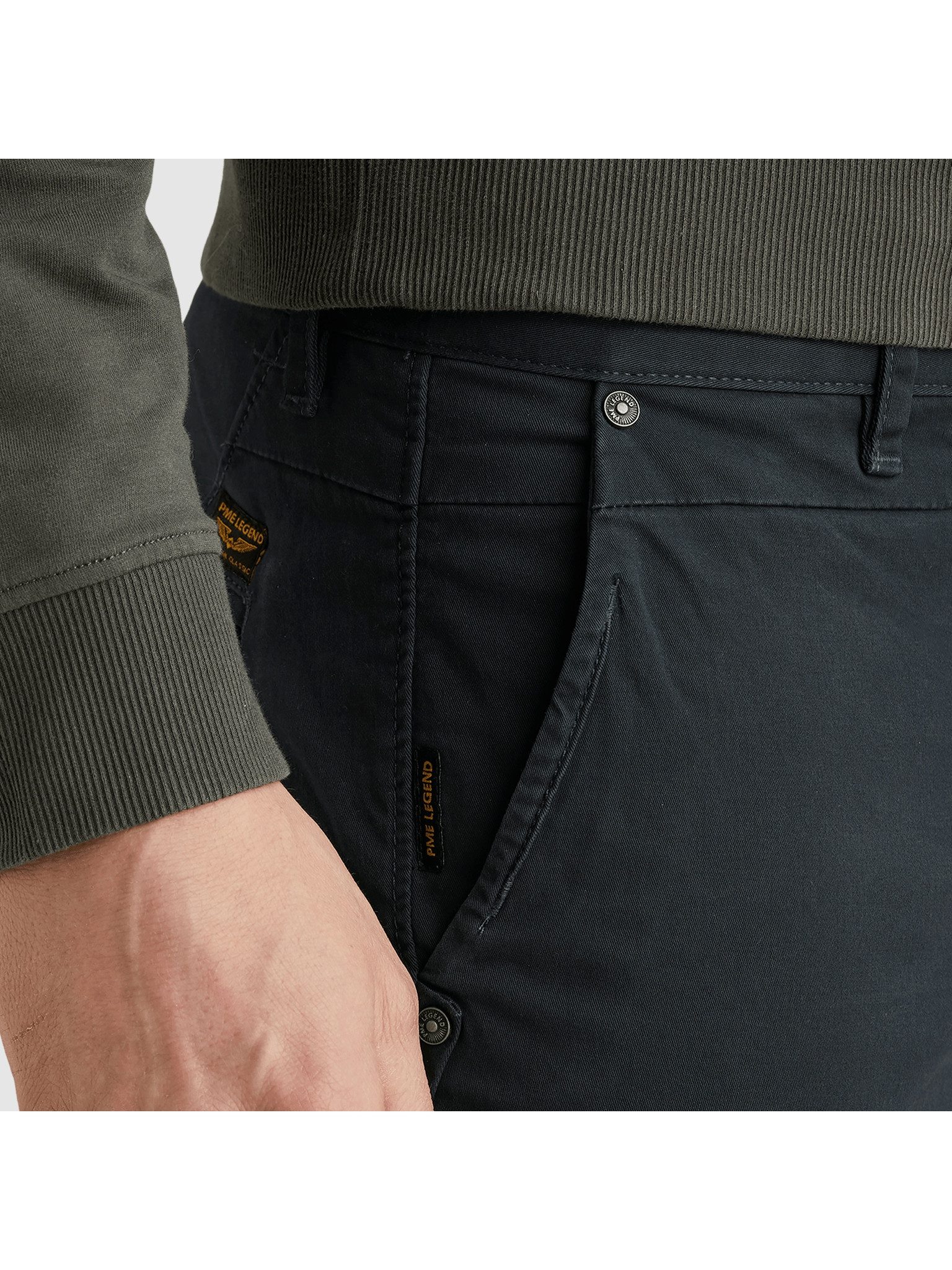 PME LEGEND Chinohose TWIN WASP CHINO LEFT HAND STRETCH TWILL mit Taschen
