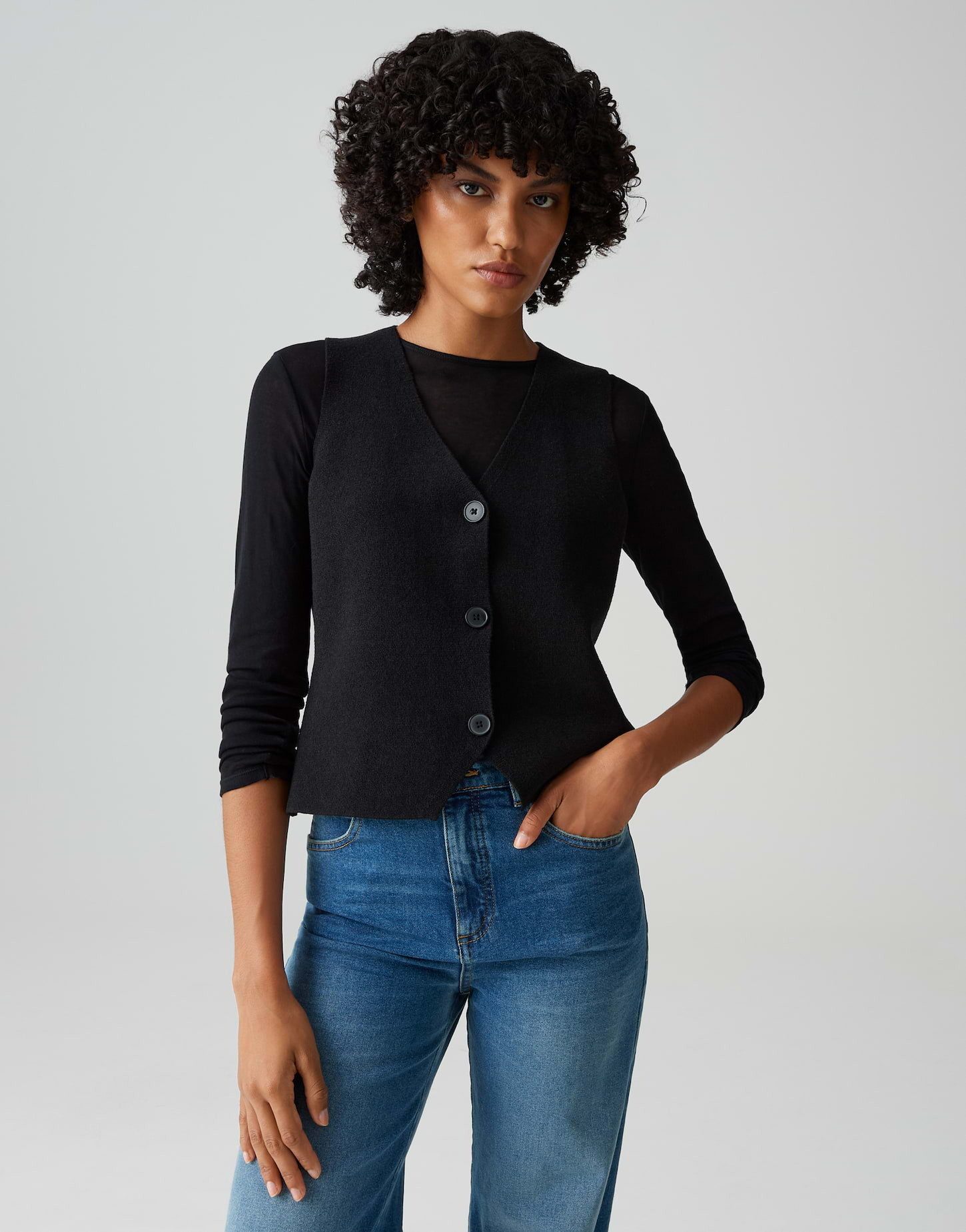 OPUS Strickweste DIFORA Slim aus Milano Strick