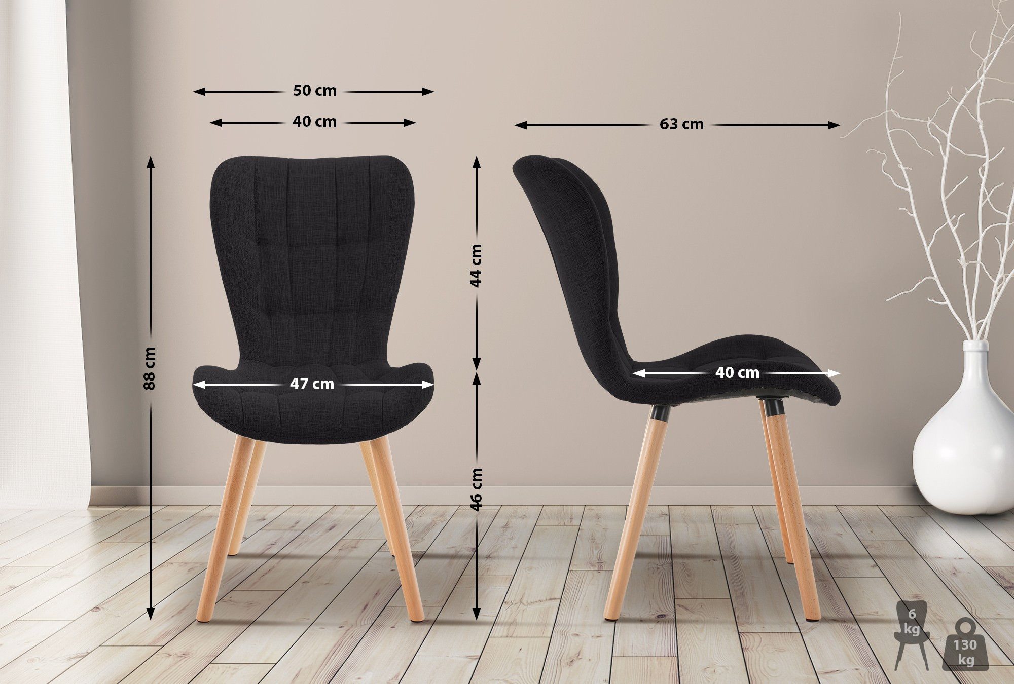 CLP Esszimmerstuhl Elda (2er Set), Samt, günstig online kaufen