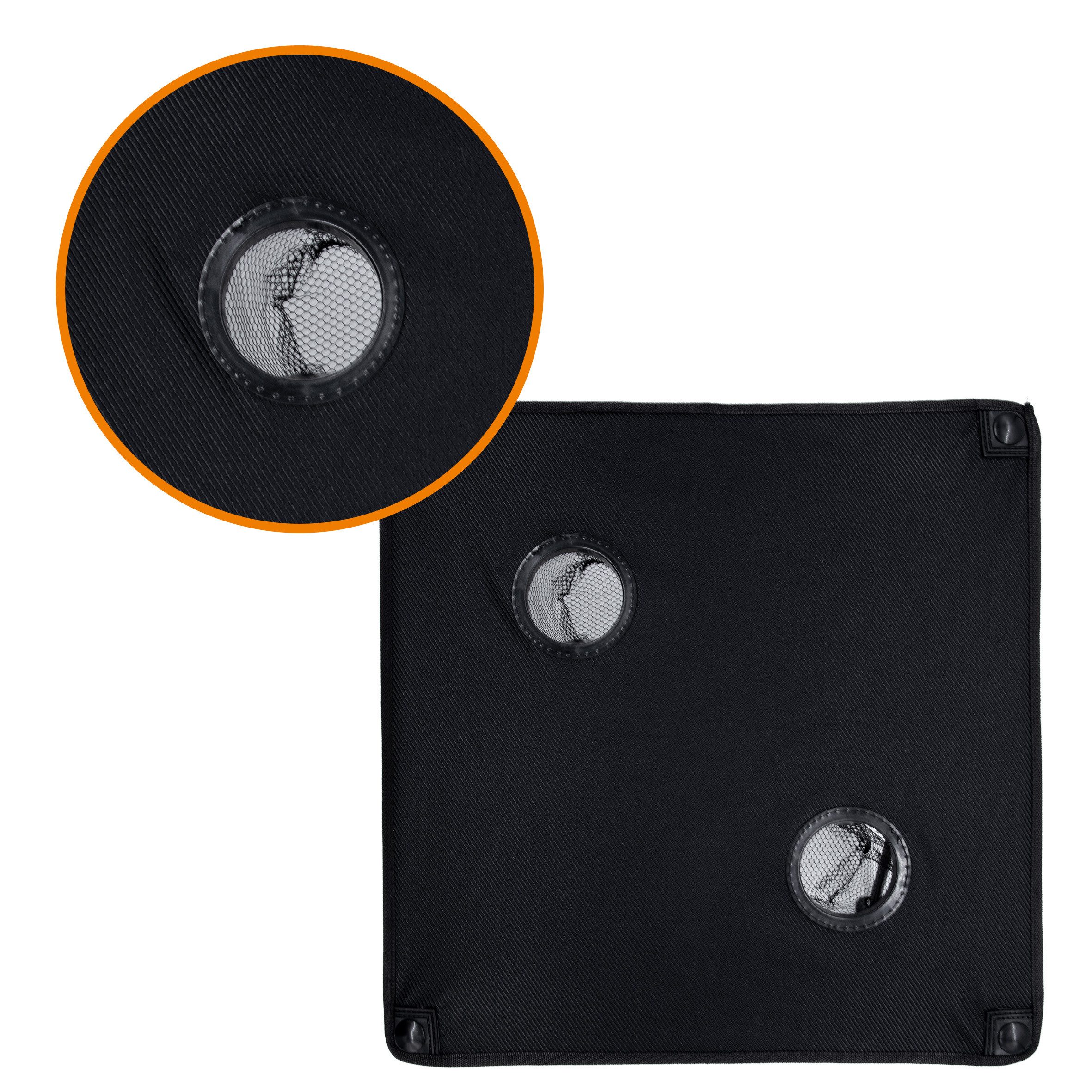 Spetebo Campingtisch Ultraleichter Camping Klapptisch (schwarz, 1-St., 48 x 48 cm), Outdoor Tisch mit zwei integrierten Getränkehaltern