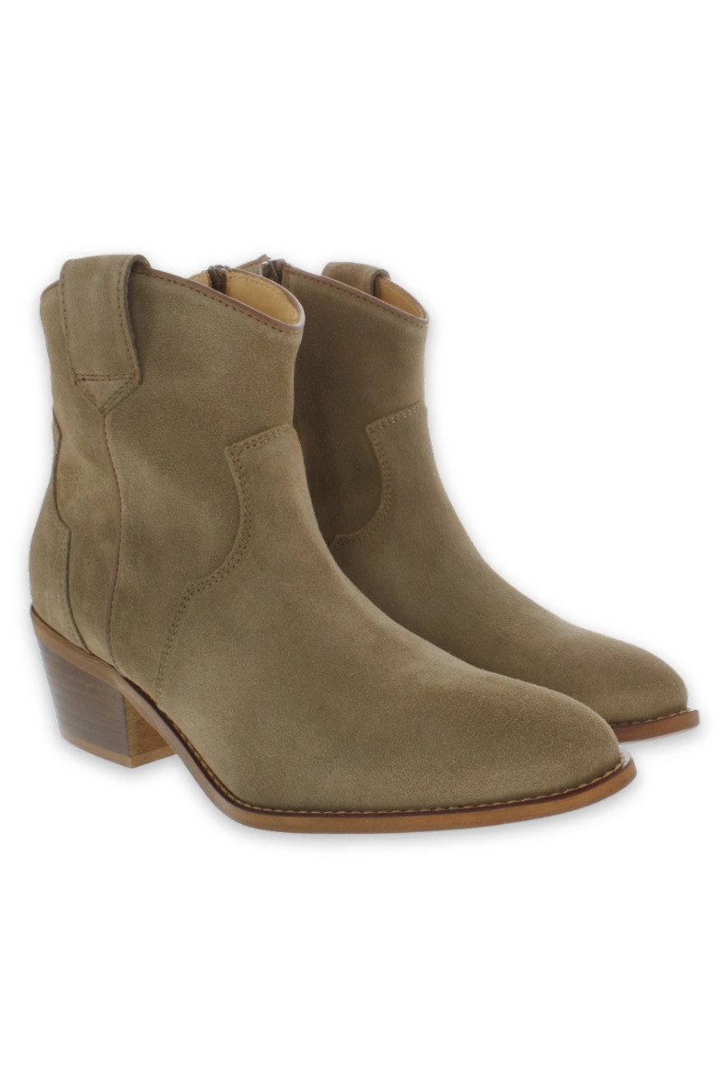 XAVER LUIS Schuhmanufaktur Western Boots - MYRA - Kalbvelour taupe Stiefele günstig online kaufen