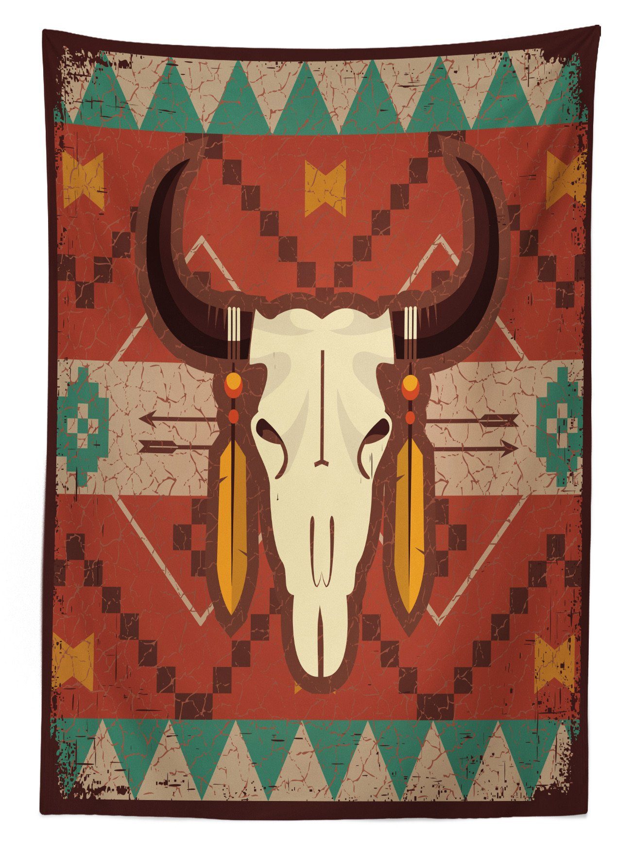 Farben, Klare Farbfest Für Bereich Außen Longhorn Waschbar Abakuhaus geeignet Kopf den Tischdecke Bull