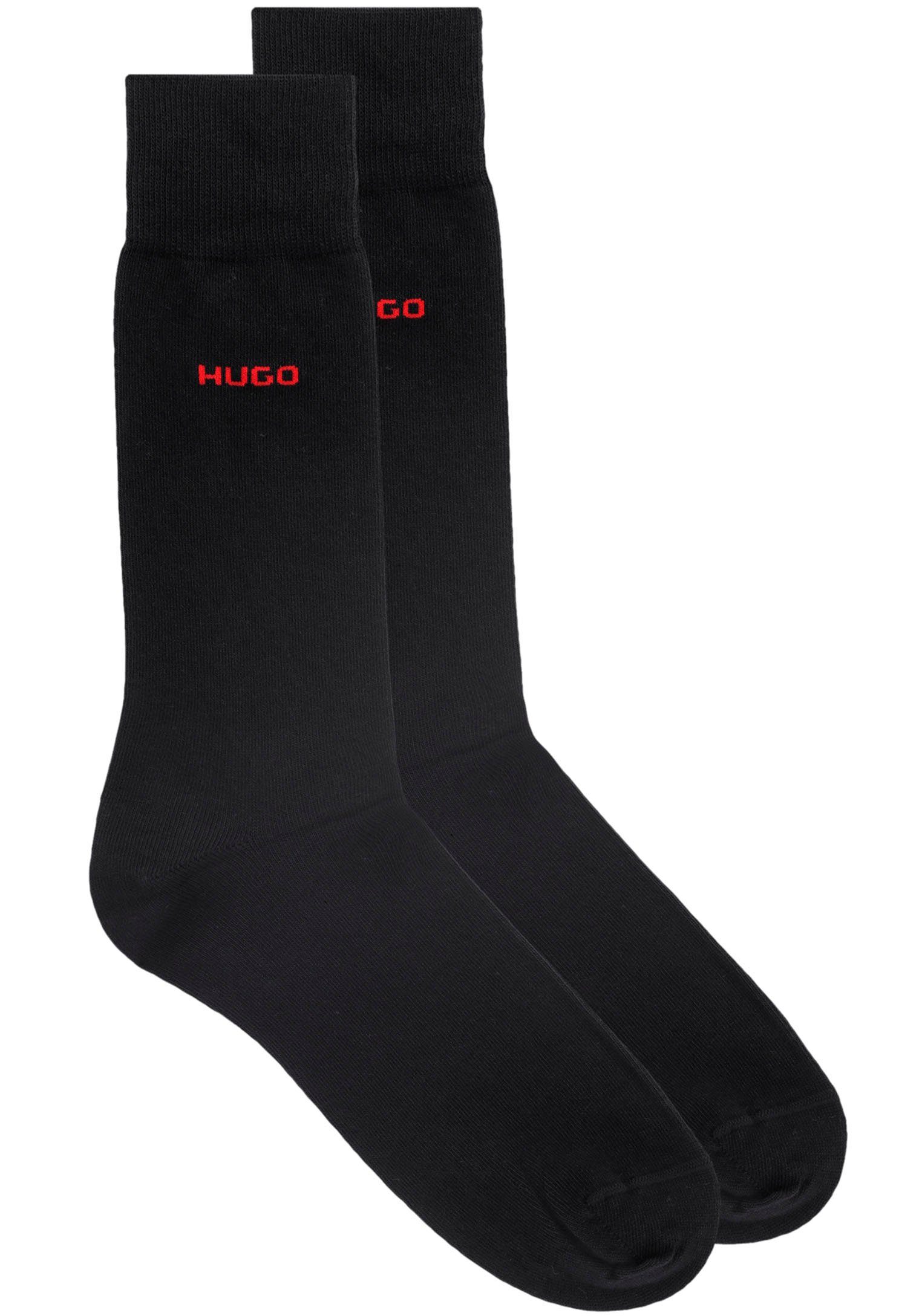 BOSS Businesssocken 2P RS UNI CC (Packung, 2-Paar, 2er Pack) mit kontrastfarbenem HUGO Logo-Schriftzug